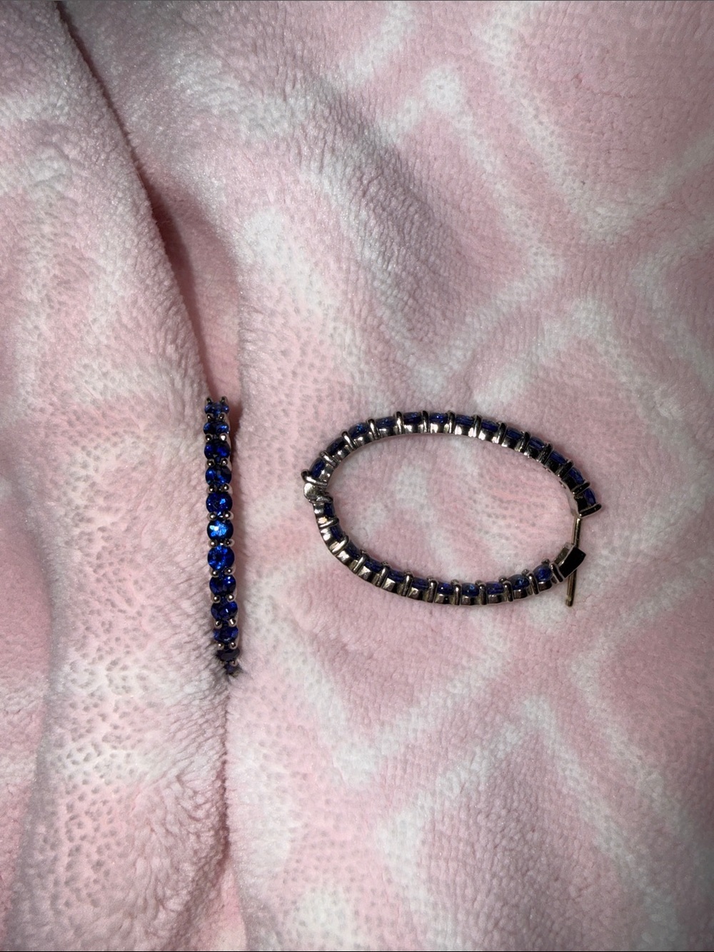 Blue Lab-Created Sapphire Inside-Out Hoop Earrings